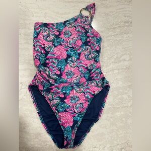 Lilly Pulitzer Pink and Blue Floral One Piece Swimsuit